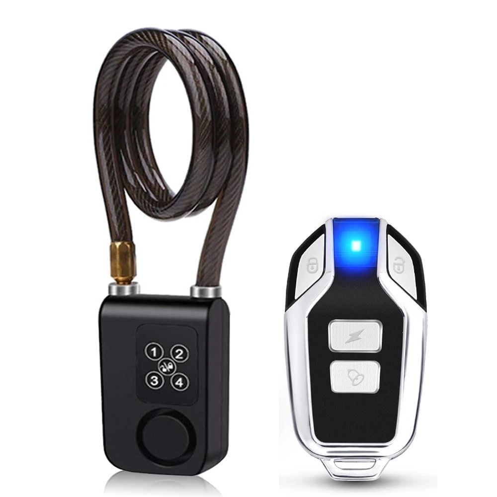Waterproof Bike Alarm Lock with Remote and Combination Security
