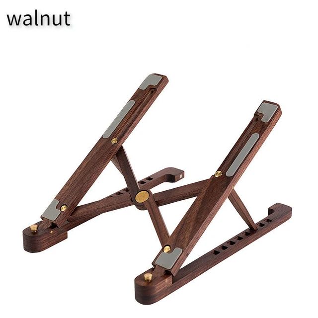 Foldable Wooden Laptop Stand Adjustable Height