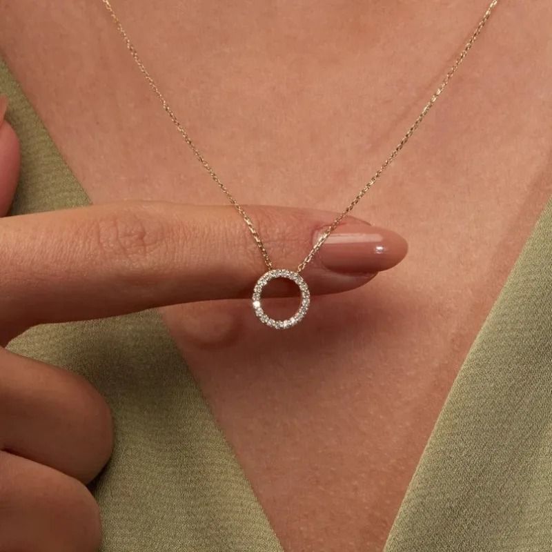 Delicate Small Circle Crystal Studs