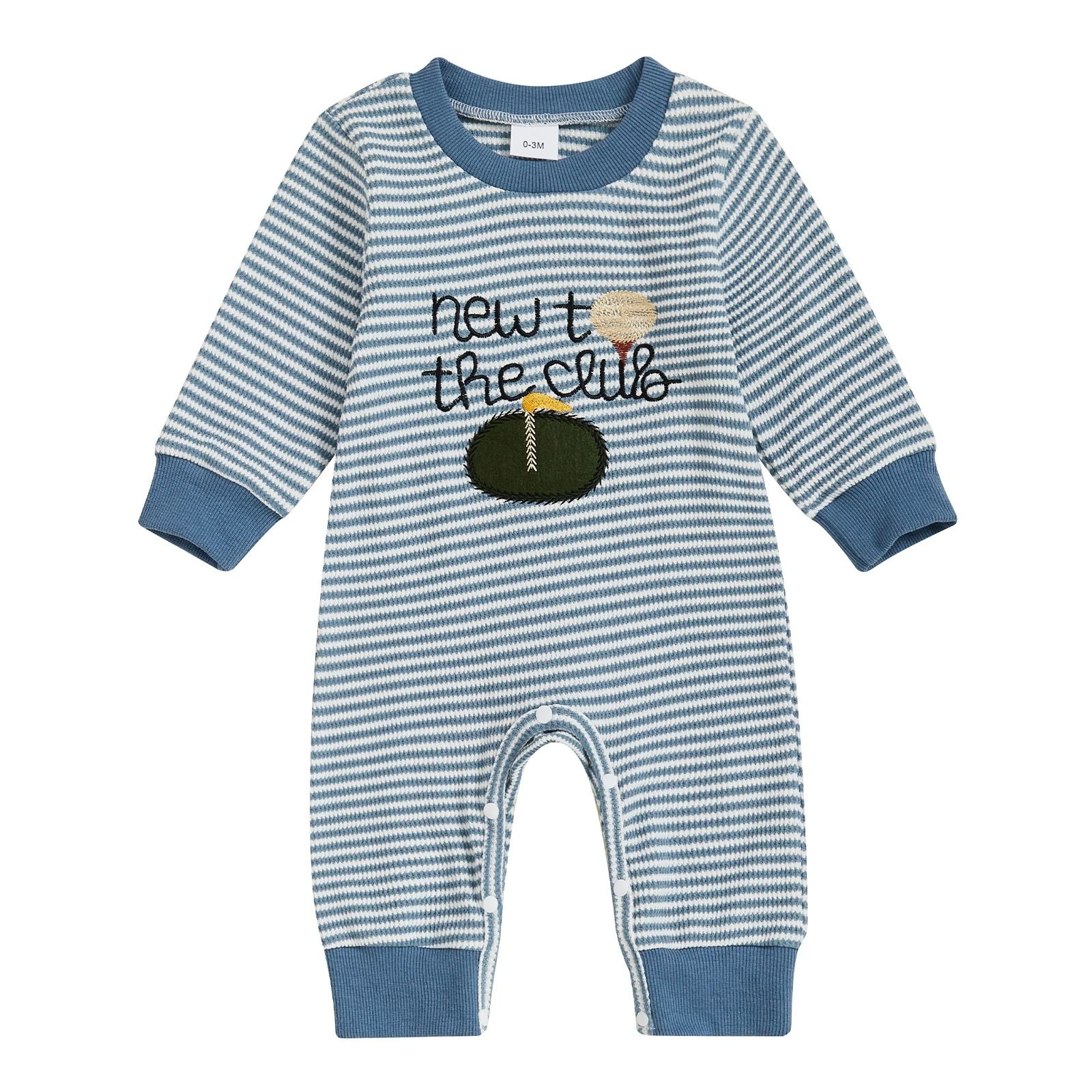 Infant Boys Rugby Striped Hooded Sweater Romper