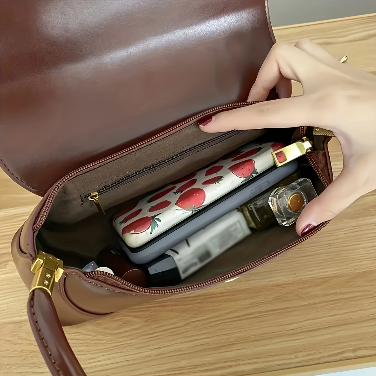 Retro Baguette Underarm Bag Women's High Feeling Fashion Shoulder Bag PU Material