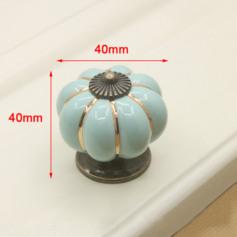 Cartoon Pumpkin Ceramic Drawer Knobs Cute Kids Cabinet Handles