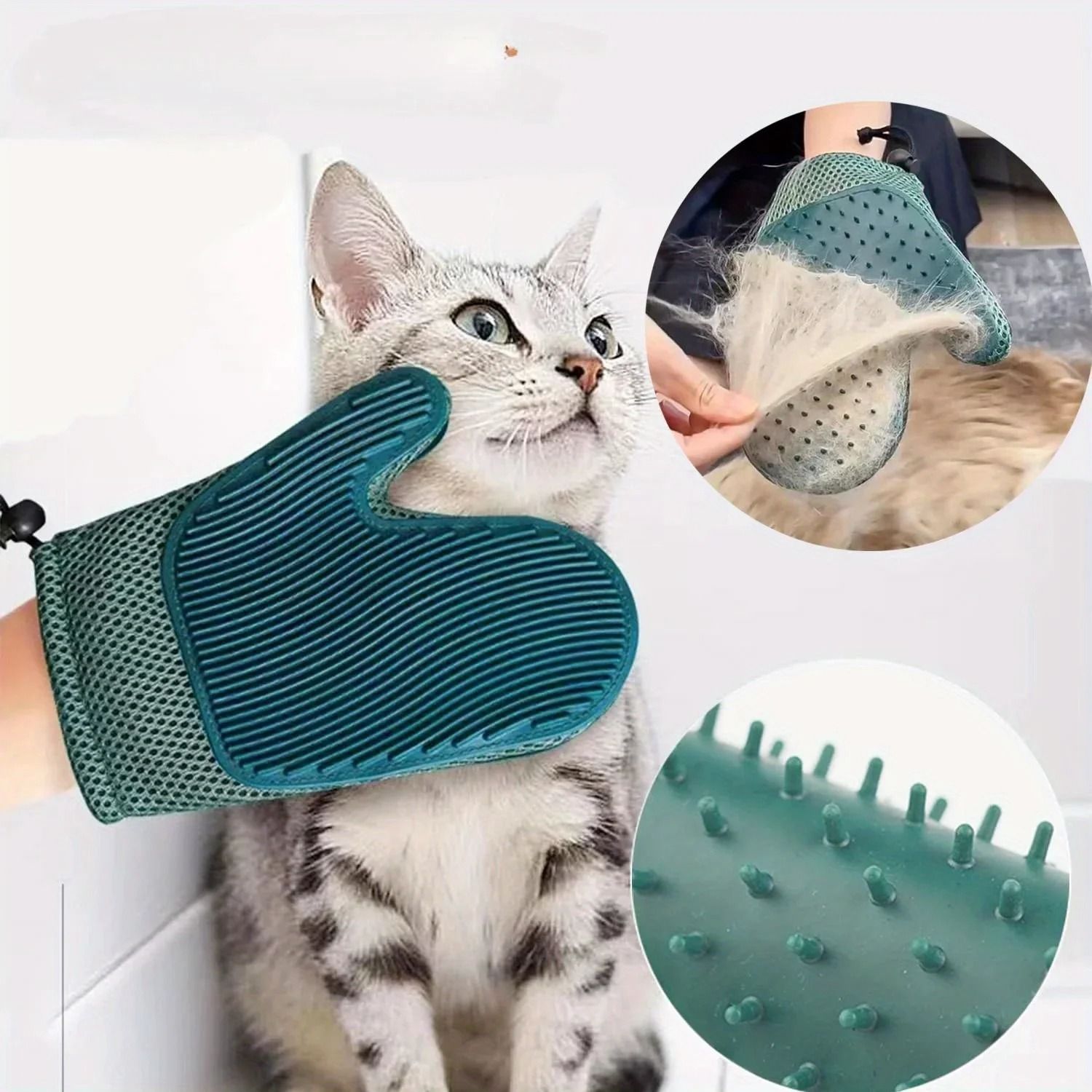 2 in 1 Pet Grooming and Hair Remover Glove for Cats and Dogs