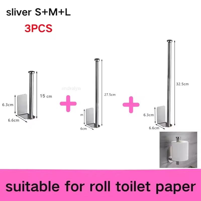 Stainless Steel Self-Adhesive Paper Towel Holder – No-Drill Toilet & Kitchen Roll Rack