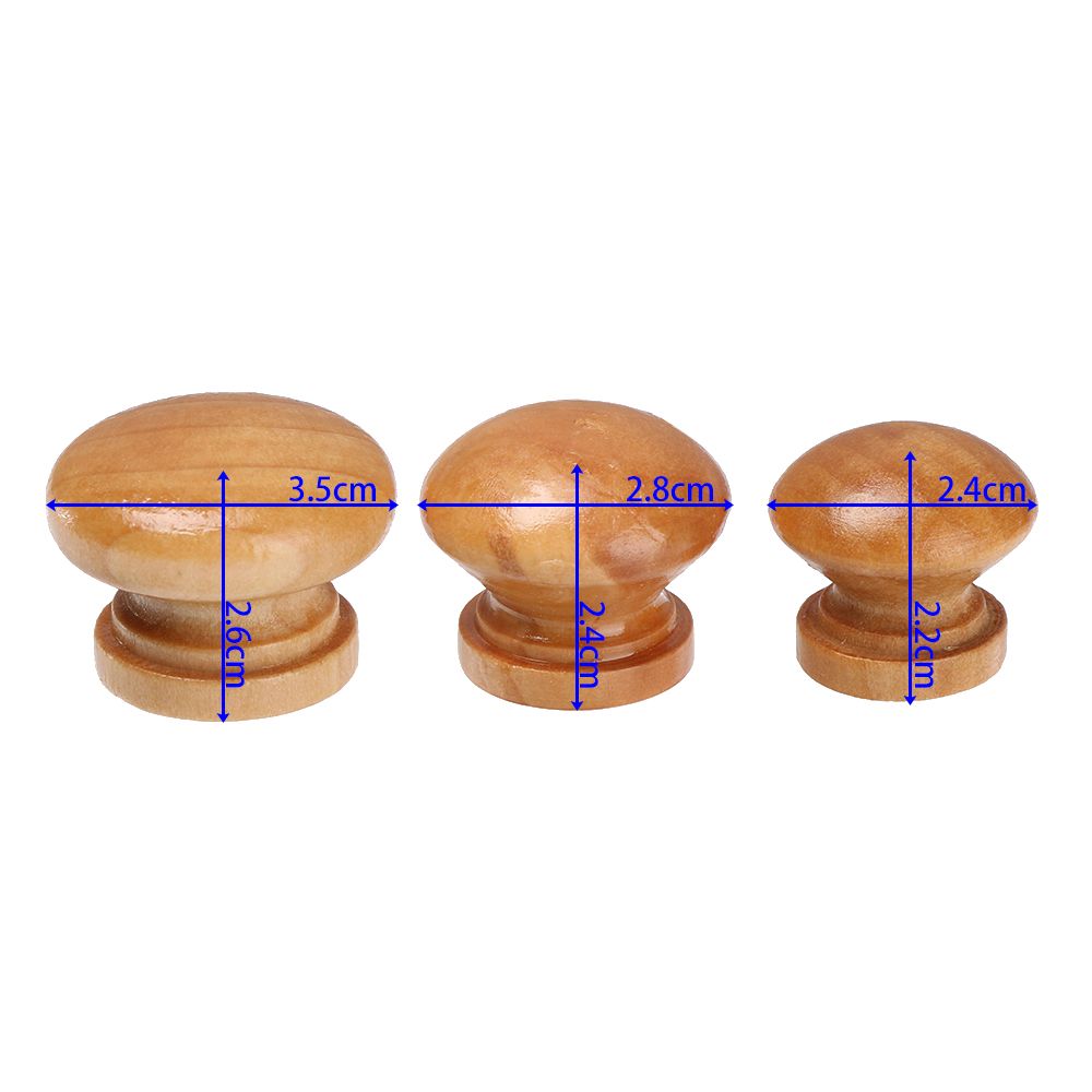 Wooden Cabinet Knobs Natural Round Drawer and Wardrobe Pull Handles