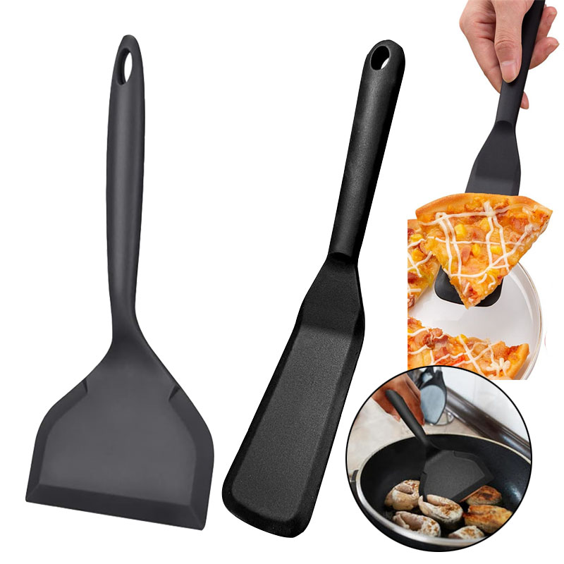 Silicone Spatula Turner, Heat Resistant Non-Stick Pancake Spatula, Turner for Eggs, Fish, Pizza, Wide and Thin Pancakes
