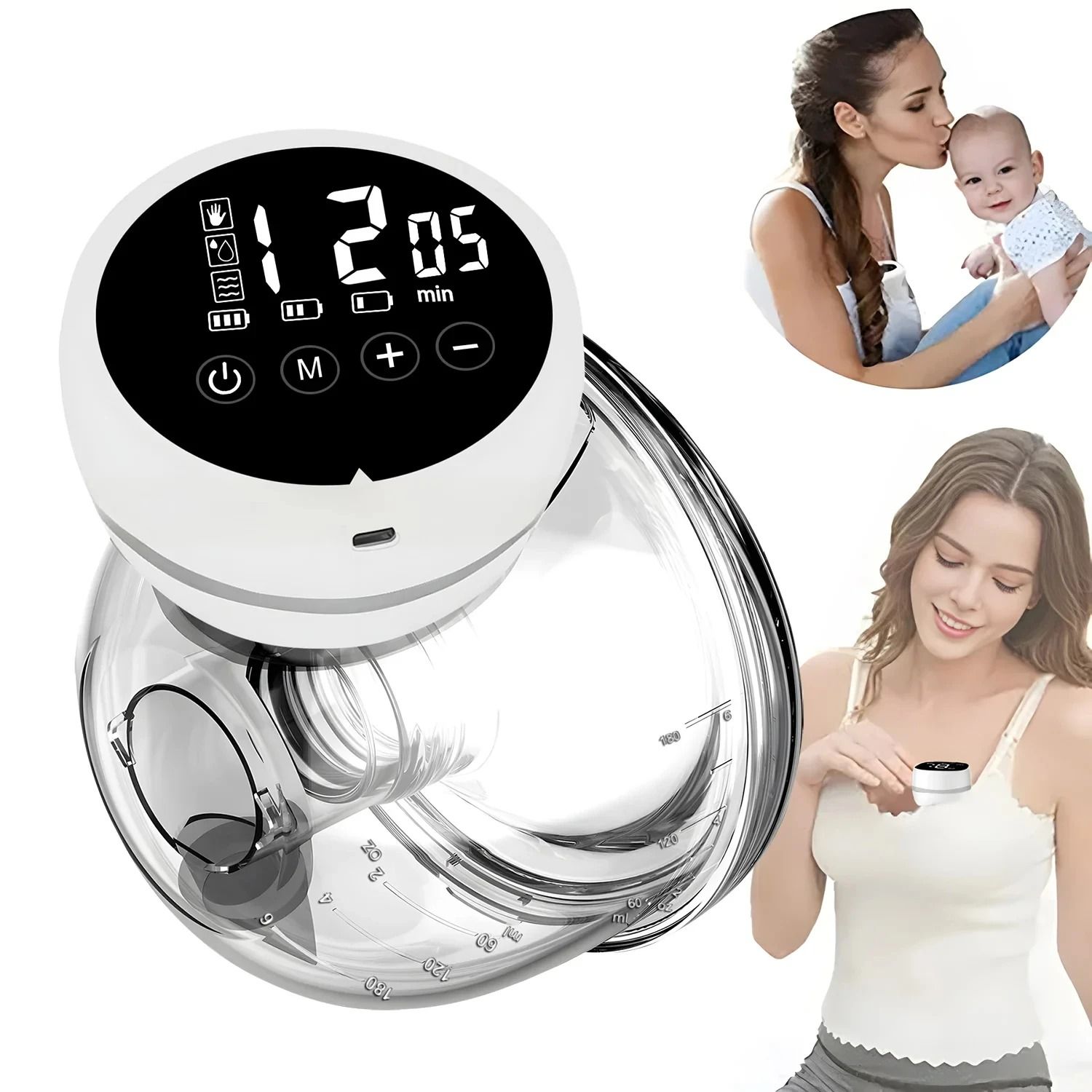 MamaFlow Wearable Breast Pump Hands Free Double Electric Breast Pump