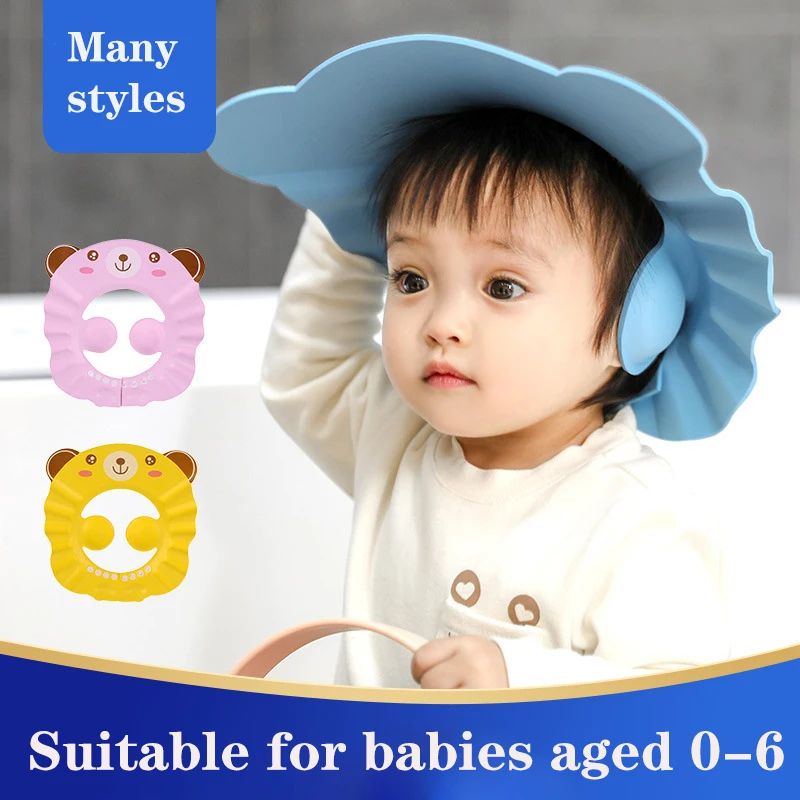 Adjustable Baby Shampoo Shower Cap Soft Hair Wash Visor Protection Hat