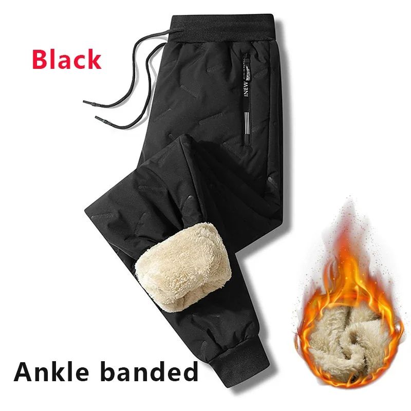 ThermoShield Winter Fleece Sweatpants – Men Winter Sweatpants with Lambswool Warmth and Windproof Protection