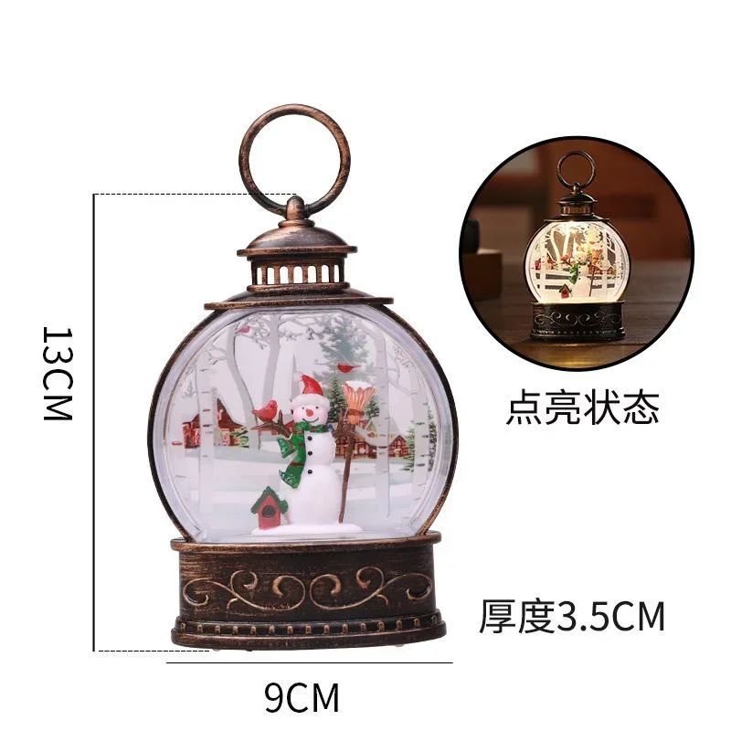 Lighted Christmas Snow Globe Lantern LED Holiday Night Light