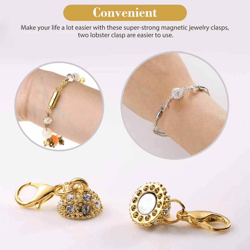 16Pcs Magnetic Lobster Clasp Claw Hook Set, Strong Snap Converter,Jewelry Necklace Making, Secure Magnetic Jewelry