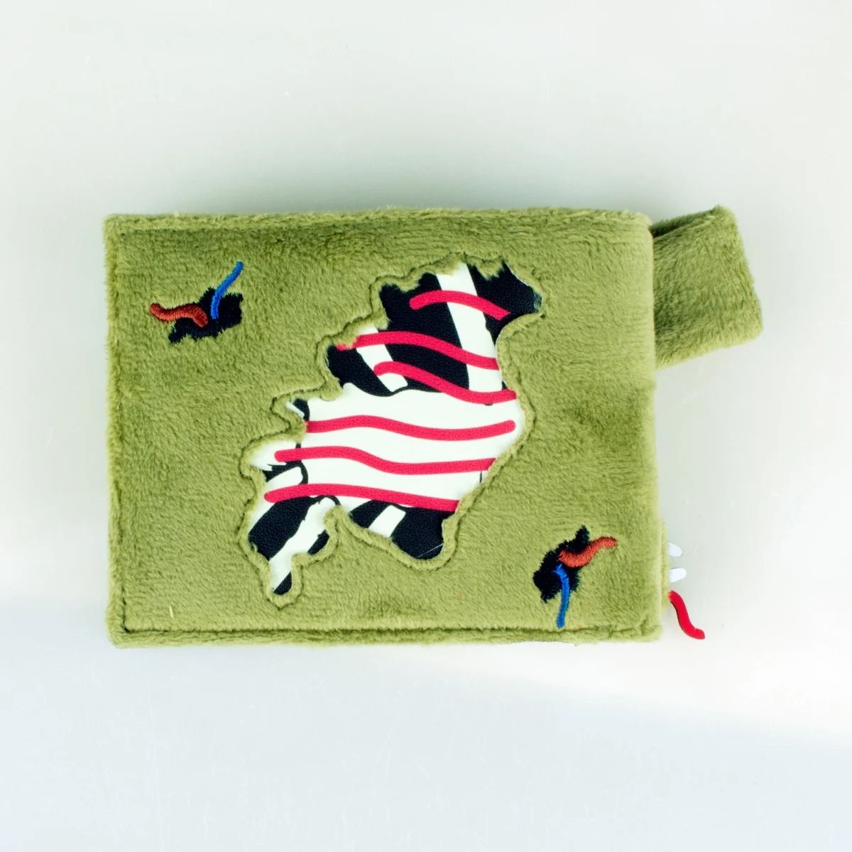 Bi Fold Faux Fur Wallet Personalized Card Holder with ID Slots and 3D Texture