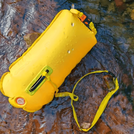 Inflatable Swim Buoy Dry Bag Towable Waterproof Safety Bucket for Swimming and Water Sports