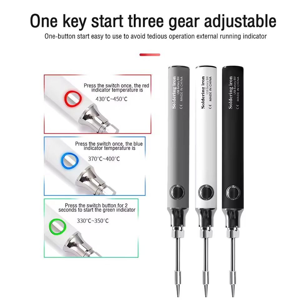 Portable USB Rechargeable Soldering Iron with Wireless Charging 8W Electric Welding Tool