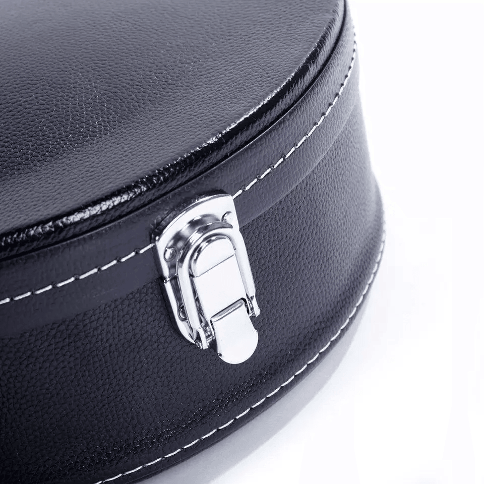 Glarry F-Style Mandolin Case – Microgroove Pattern, High-Class Leather, Black Hardshell Protection
