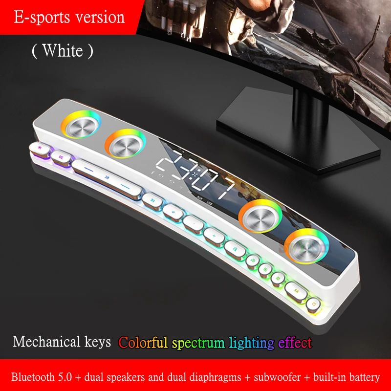 Premium Bluetooth Sound Bar with RGB Stereo Speaker & Deep Subwoofer Sound System