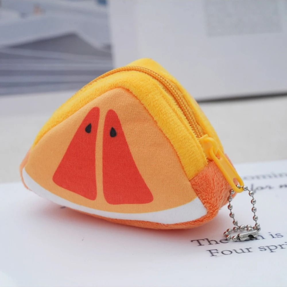 Cartoon Fruit Plush Coin Purse Keychain Bag