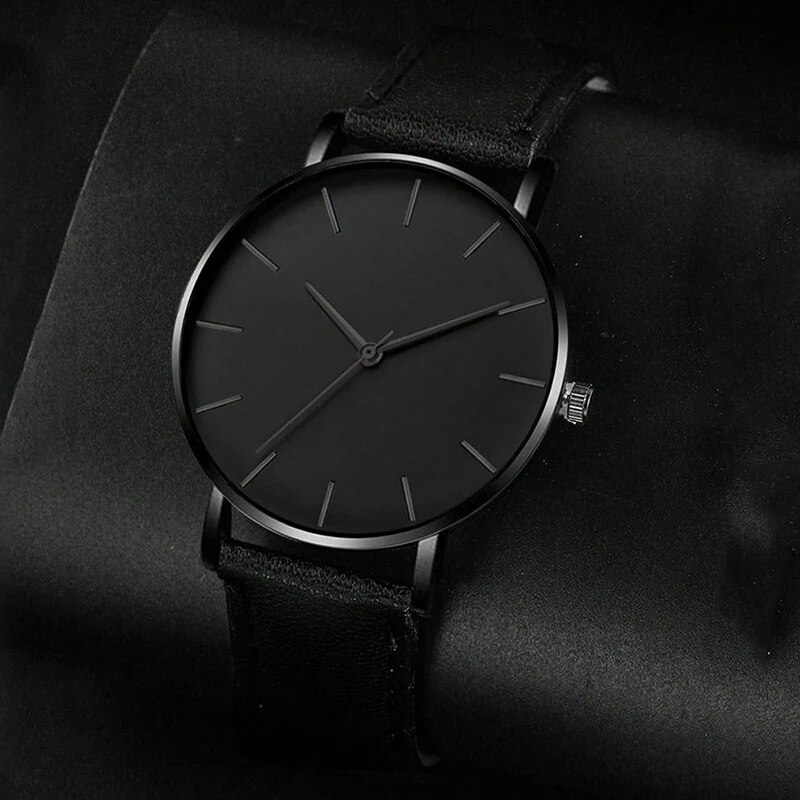 Fashion Mens Quartz Wristwatch, Luxury Leather Bracelet, Casual Business Watch