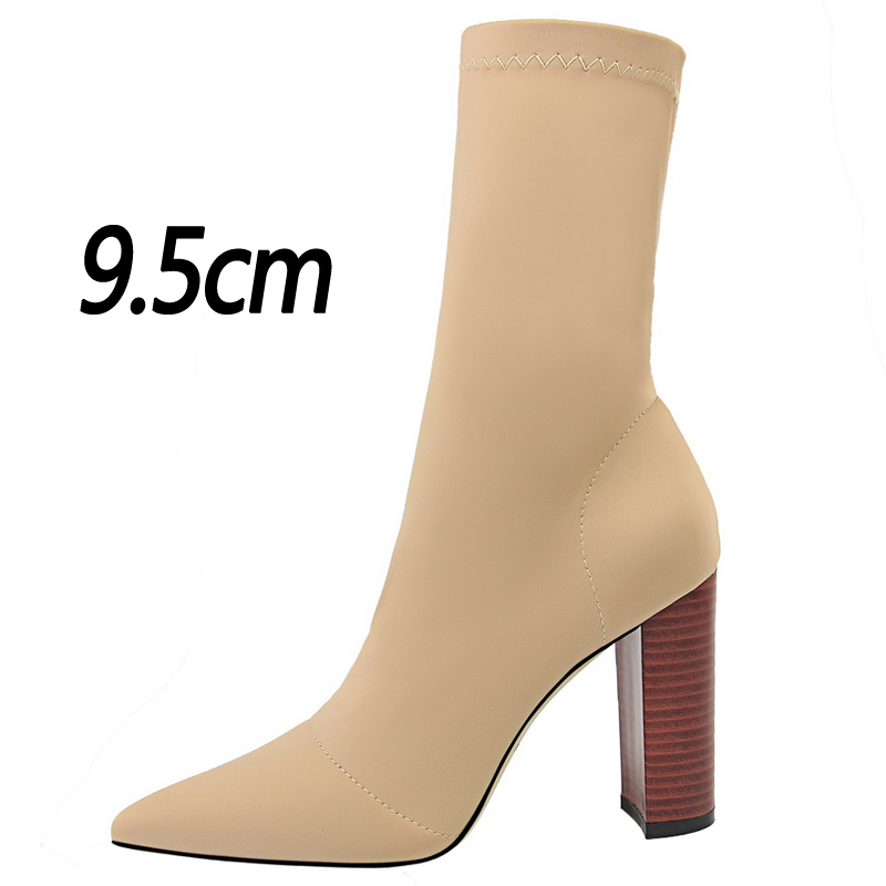Pointed Sexy Toe Stretch Boots Autumn Stiletto High Heels Women Boots Fashion Ankle Boots Ladies Shoes