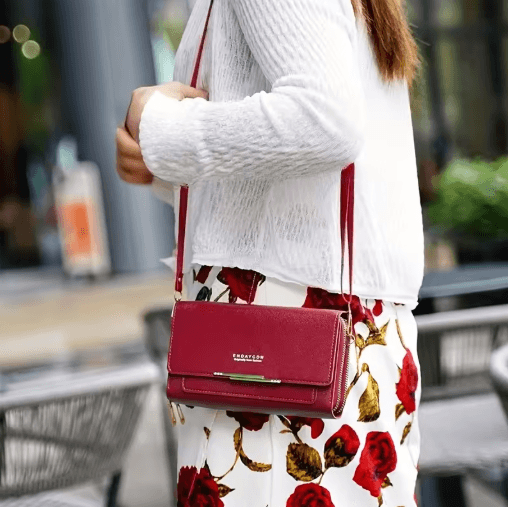 Fashionable RFID Crossbody Bag – Mobile Phone Bag, Card Wallet & Coin Purse in One