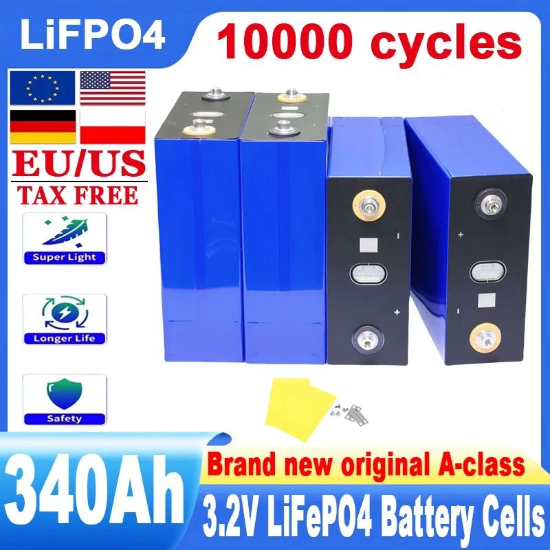 Rechargeable LiFePO4 Battery Cells 3.2V 320AH 340AH for DIY Energy Storage and RV Use