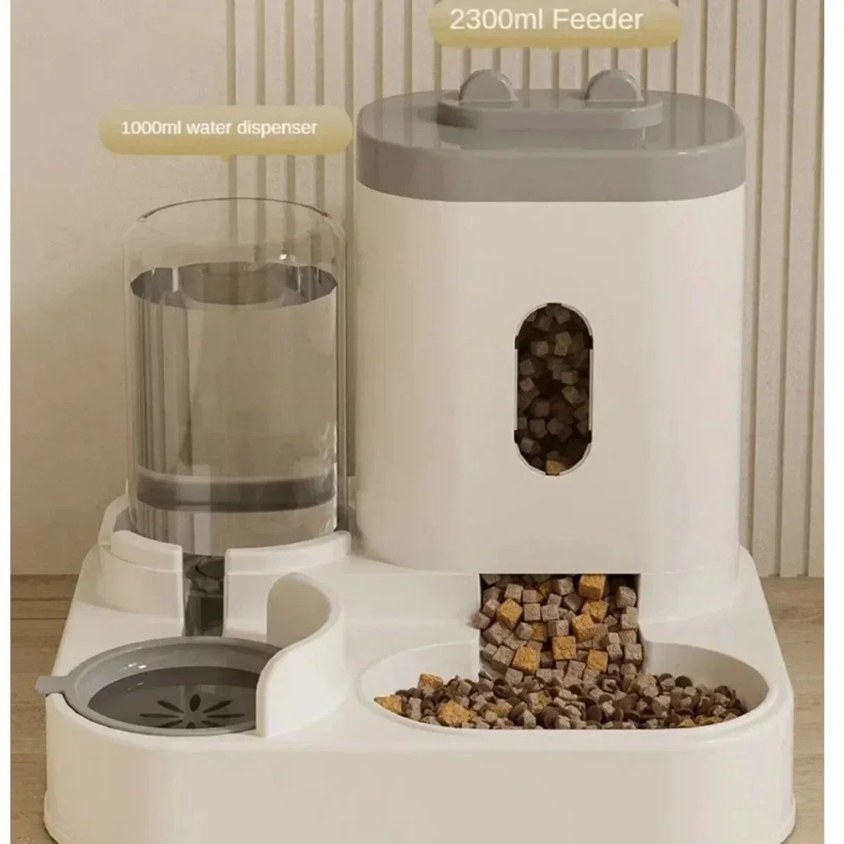 Automatic Dog & Cat Feeder with Water Dispenser – Non-Electric Gravity Food Bowl, Large Capacity Pet Station