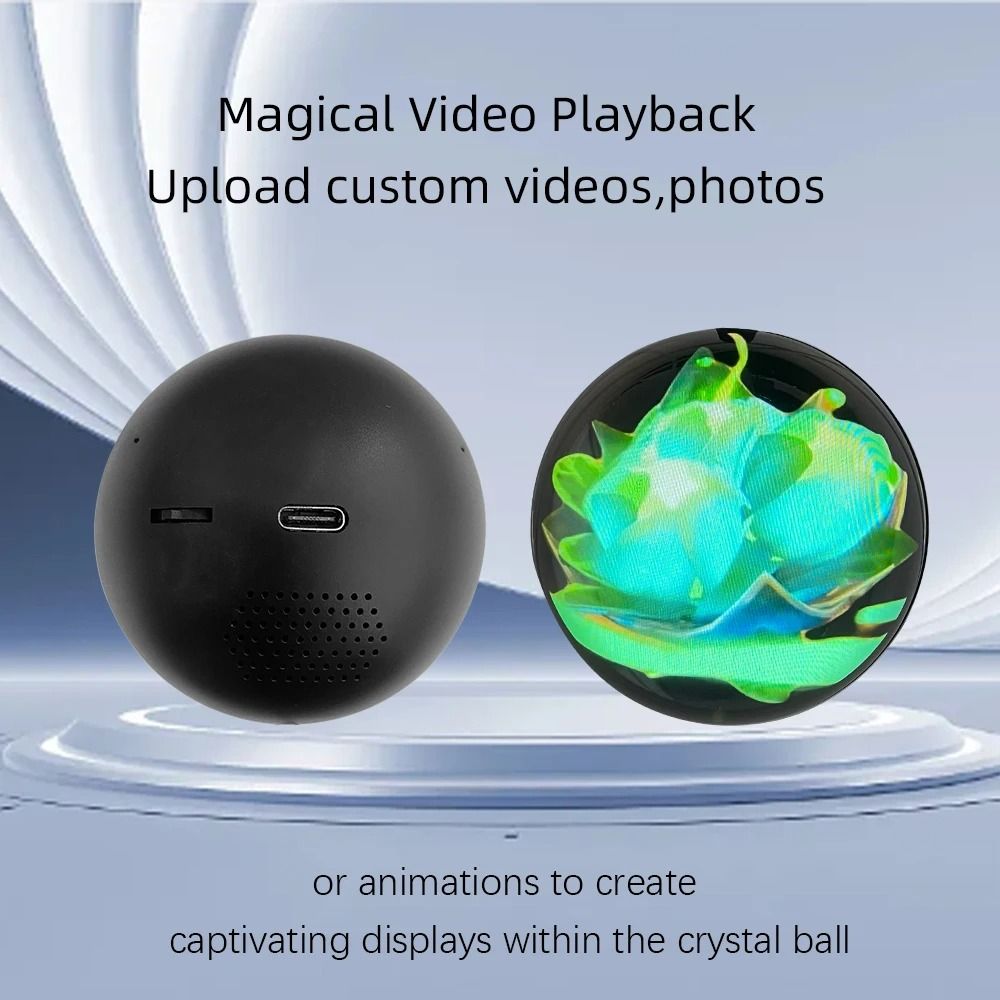 Customizable Video Glass Ball Lamp with Detachable Pixel Display and Sound