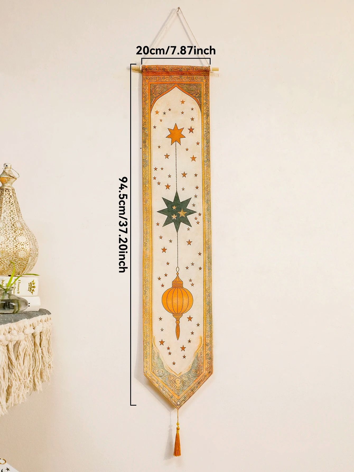 Islamic Ramadan Wall Banner | Moon & Star Eid Mubarak Festival Tapestry