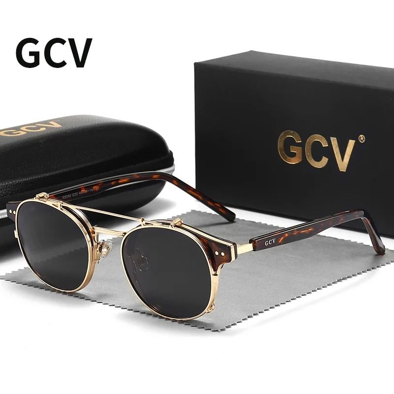 Double Layer Removable Lens Gothic Steampunk Sunglasses