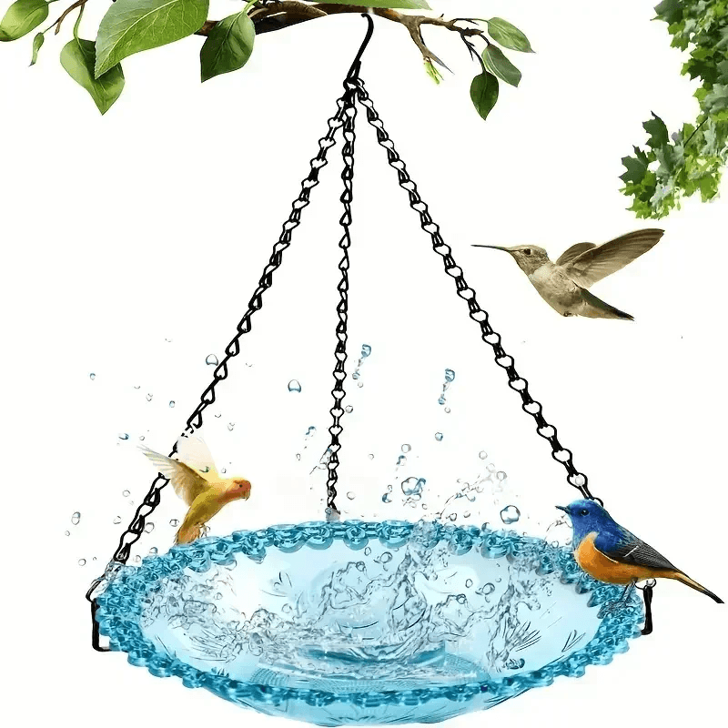 2-in-1 Hanging Bird Bath and Feeder, Colorful Flower Shape for Attracting Hummingbirds to Your Garden and Yard
