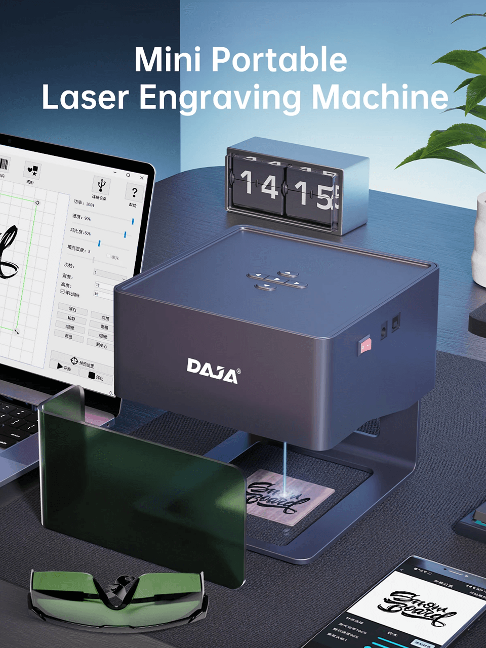 DAJA DJ6 Mini Portable Laser Engraver Bluetooth CNC Machine for Wood Leather and Plastic