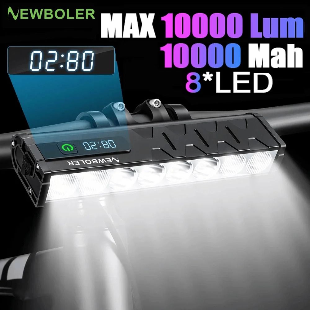 High Power Bicycle Front Light 10000 Lumen USB Rechargeable Waterproof Cycling Lamp