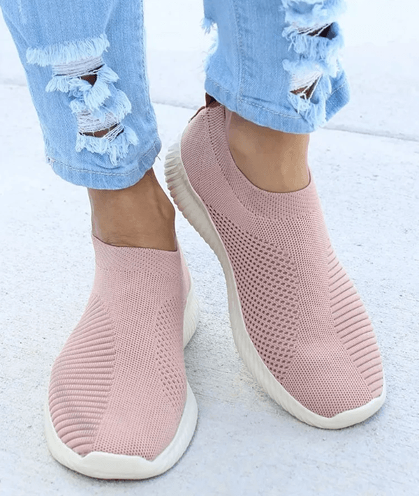 Womens Slip On Breathable White Casual Sneakers Comfort Lightweight Vulcanized Shoes