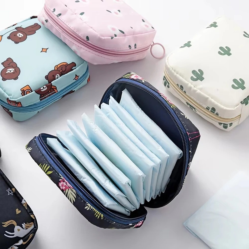 Girl Tampon Storage Bag, Portable Waterproof Organizer Bag for Pads and Napkins