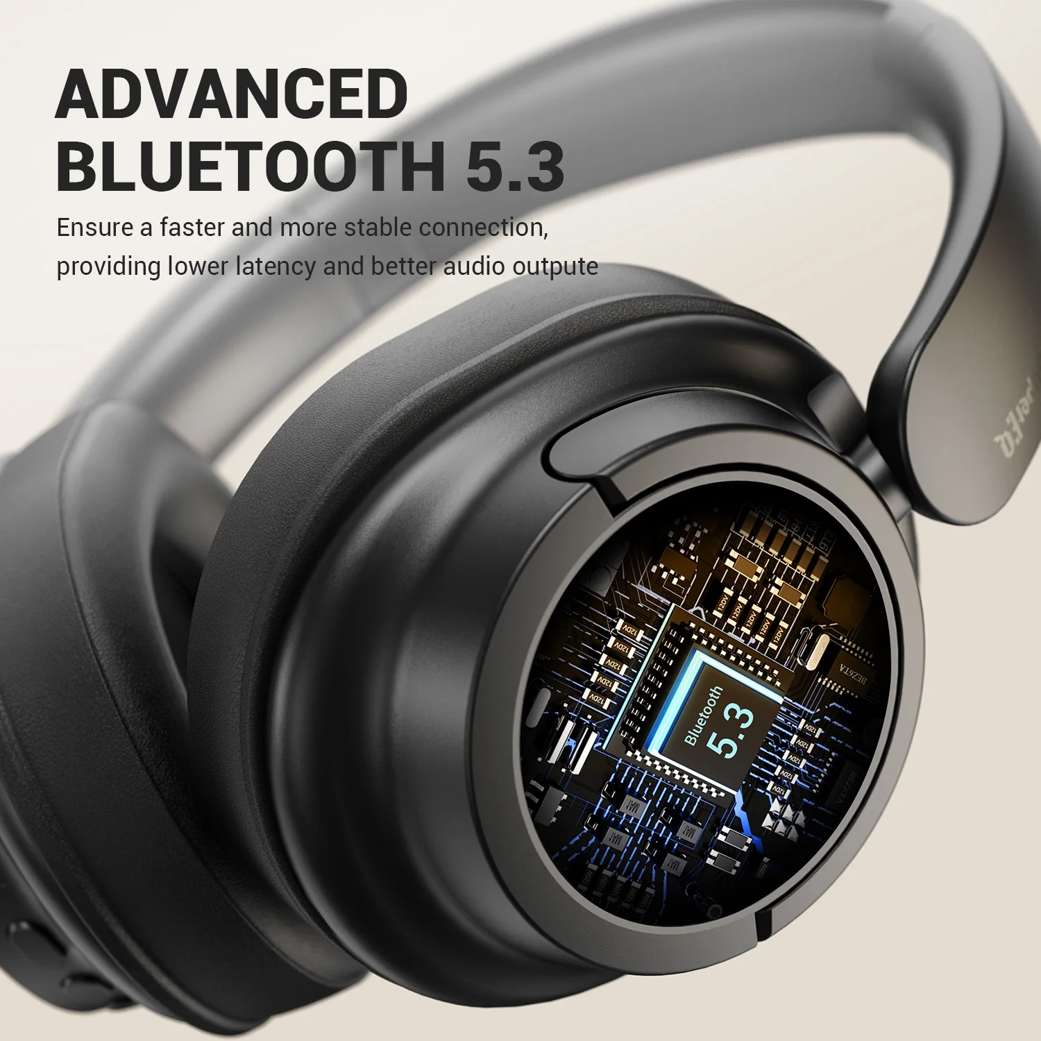 Bluetooth 5.3 Over Ear Headset With Mic, Oneodio SuperEQ V16 Wireless Headphones,Foldable Hi-Res Bass Pop Mode
