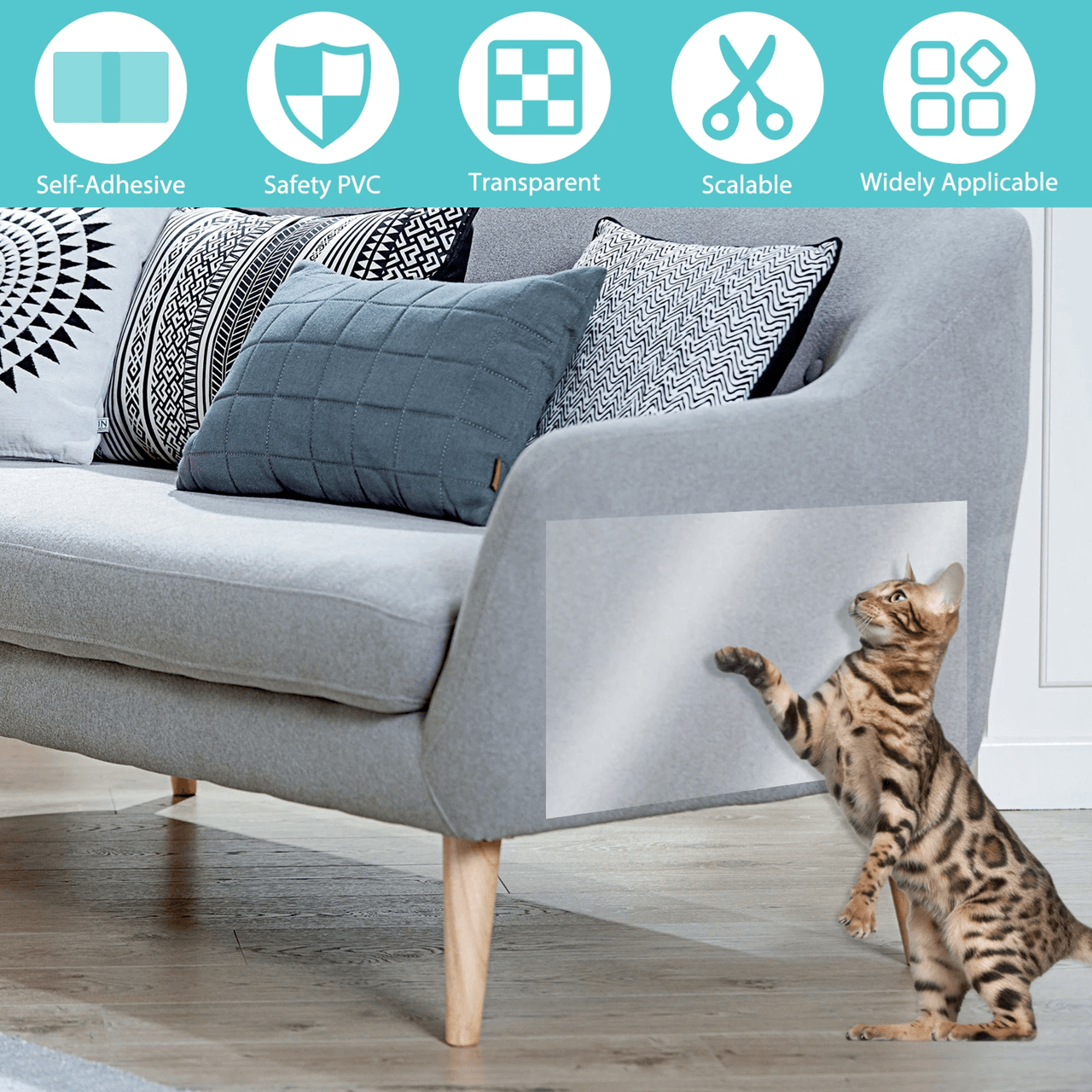 ClearGuard Cat Scratch Deterrent Tape Furniture Protection Film
