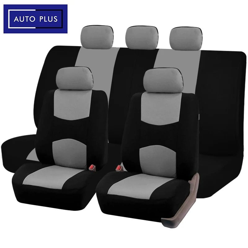 Plain Fabric Bicolor Universal Car Seat Cover Set