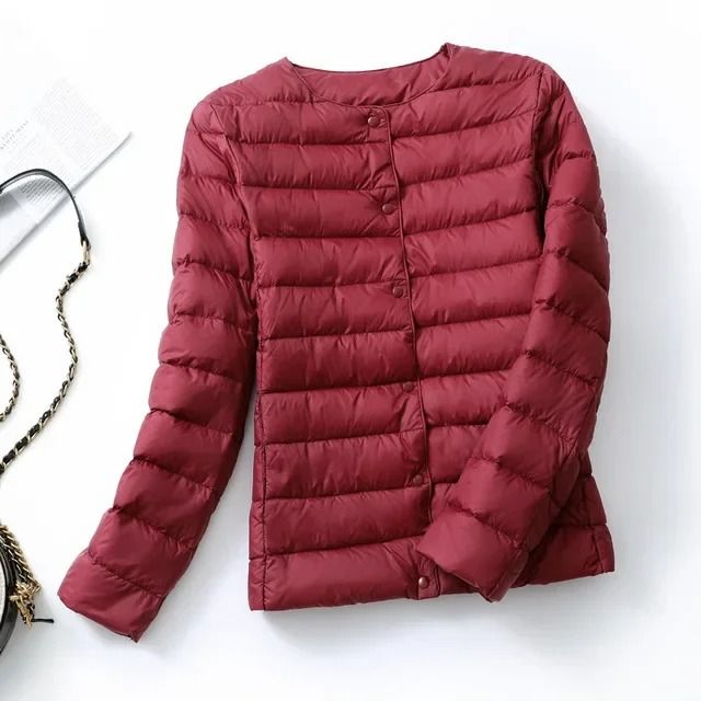 Womens Ultralight Collarless Puffer Jacket