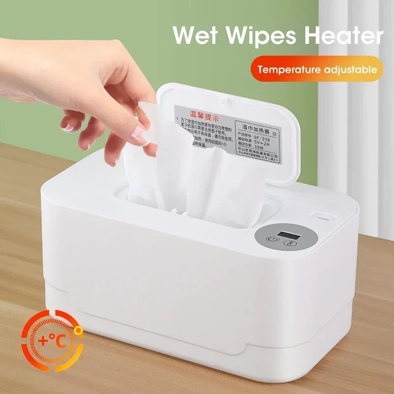 Portable Baby Wipe Warmer with LED Display – USB Travel Wet Wipes Dispenser & Heated Towel Box
