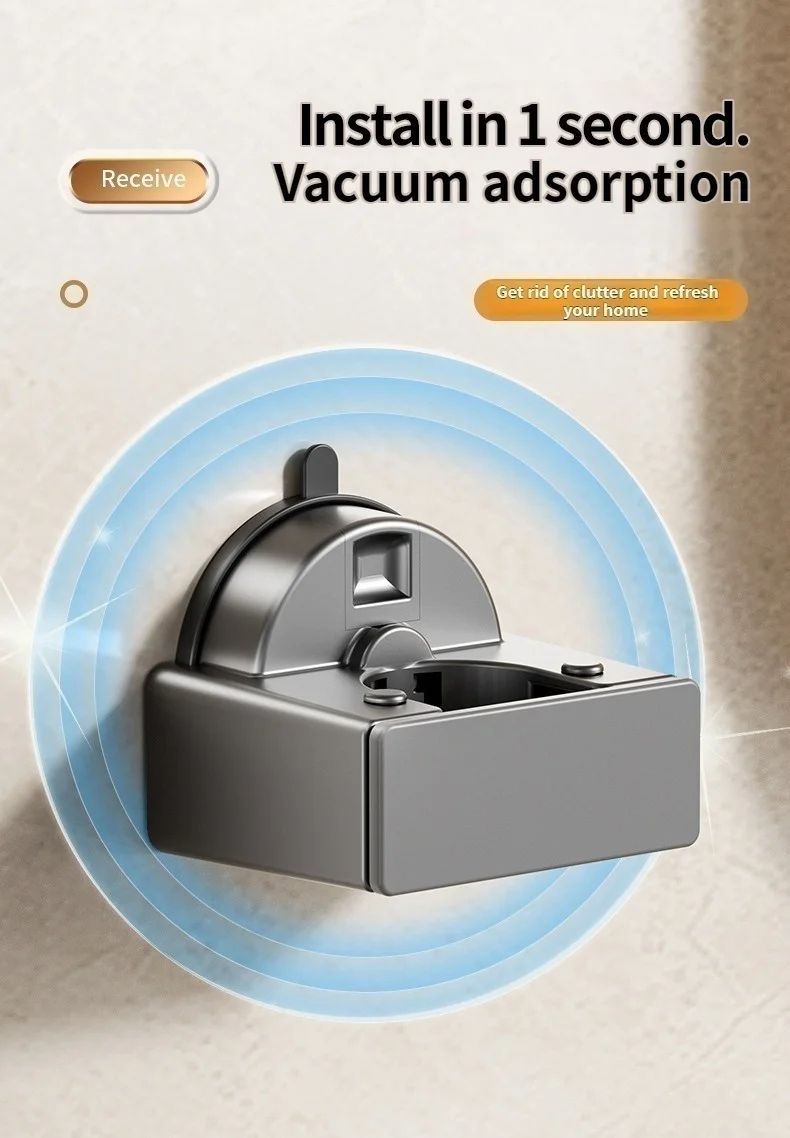 No Drill Suction Cup Mop and Broom Holder