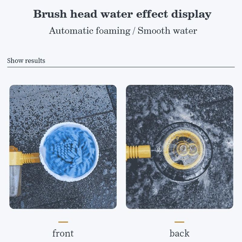 360 Degree Rotating Car Wash Brush Kit With High Pressure And Foam Dispenser