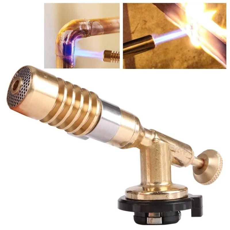 Auto-Ignition Butane Torch Blowtorch with Adjustable Flame for Cooking, BBQ, Camping & Soldering