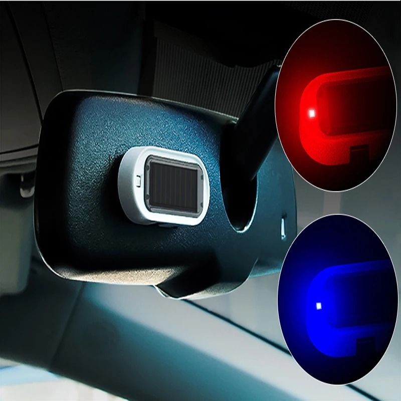 Solar Powered Dummy Car Alarm LED Security Warning Light Set
