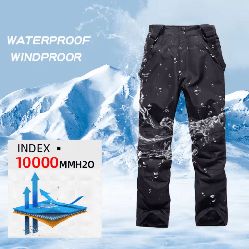 Mens Thermal Ski Suit Set Waterproof Down Jacket & Snowboard Bib Pants