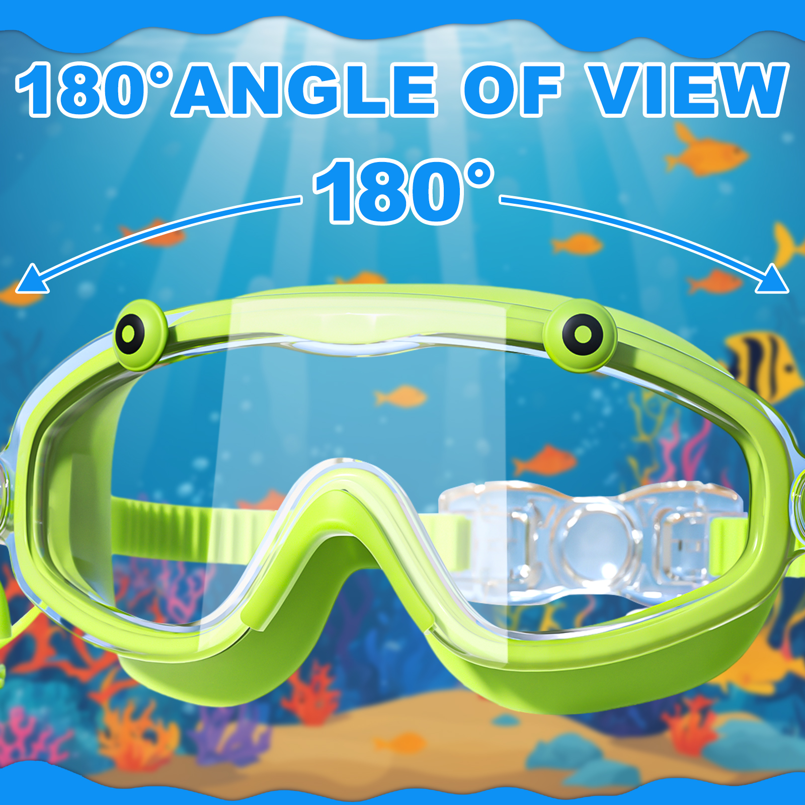 Kids Anti Fog Swim Goggles with Earplugs Wide View No Leak Silicone Mask