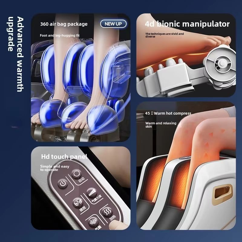 Foot and Calf Massager with Heat - Shiatsu Deep Kneading, Compression, and Circulation Relief for Men and Women
