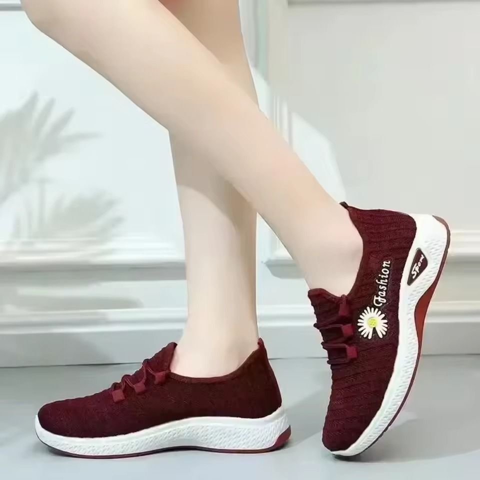 Womens Fashion Mesh Sneakers Lightweight Soft Sole Thick Breathable Casual Shoes