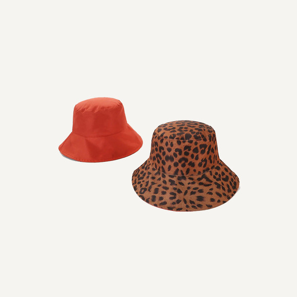 Unisex Reversible Leopard Print Bucket Hat