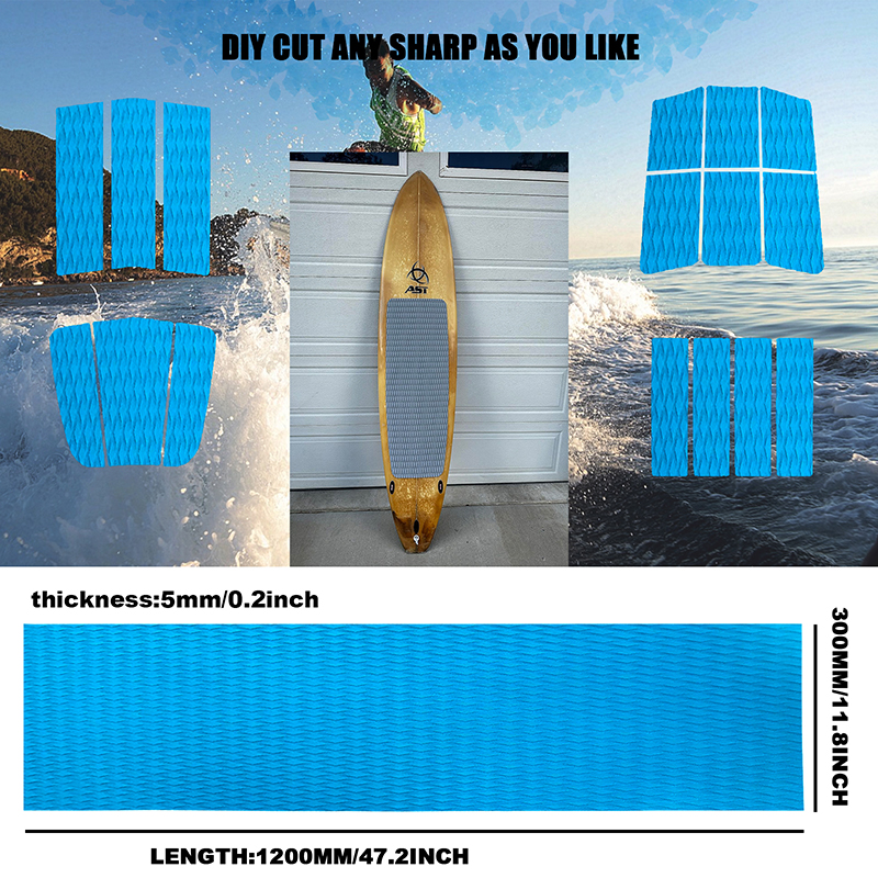 Premium Surfboard Traction Pad EVA Foam Grip Mat Non Slip Deck Pad for Kayak Boat and DIY Surfaces