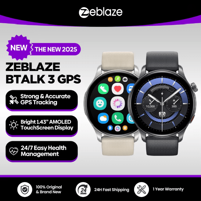 Zeblaze Btalk 3 GPS Smartwatch with AMOLED Display and Bluetooth Calling